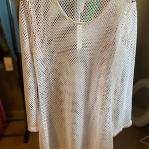 White swim suit cover up